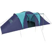 vidaXL Campingzelt Stoff 9 Personen Dunkelblau und Blau