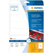 Herma Folienetiketten 4574, selbstklebend, wiederablösbar, wetterfest, bedruckbar, B 97 x H 42,3 mm, weiß, 240 Stück/20 Blatt