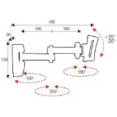 ITB Bras écran TFT vesa pivotant Easy Three Black