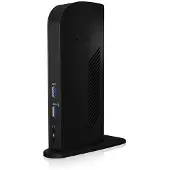Icy Box IB-DK2242AC, Kabelgebunden, USB 3.2 Gen 1 (3.1 Gen 1) Type-A, 3,5 mm, 10,100,1000 Mbit/s, Schwarz, 5000 Gbit/s