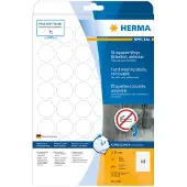 Herma Folienetiketten 4571, selbstklebend, wiederablösbar, wetterfest, bedruckbar, Ø 30 mm, weiß, 960 Stück/20 Blatt