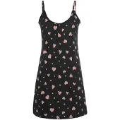Vivance Negligé schwarz Gr. 32/34 für Damen. Rundhals und Allover-Druck. Figurumspielend. Nachhaltig.
