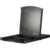 Aten 1-Local/Remote Share Access 8-Port Multi-Interface Cat 5 Dual Rail LCD KVM over IP Switch, 1920 x 1200 Pixel, Eingebauter Ethernet-Anschluss, WUXGA, Rack-Einbau, 1U, Schwarz