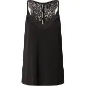 Vero Moda Spitzentop "VMANA", Damen, Gr. M, schwarz, Jersey, Obermaterial: 95% Polyester, 5% Elasthan, unifarben, figurumspielend hüftlang, V-Ausschnitt, Tops Spitzentop