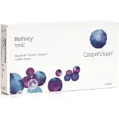Biofinity Toric (3er Packung) Monatslinsen (-4.25 dpt, Zyl. -0.75, Achse 70 & BC 8.7) für trockenere Augen