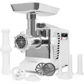Klarstein Kraftprotz elektrischer Fleischwolf 700 W Kupfermotor Edelstahl Weiß