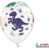Party Deco Balloons 30cm, Dinosaurs, Pastel Pure White (1 pkt / 50 pc.)