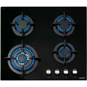 CATA CCI 6031 BK, Schwarz, Integriert, Gaskochfeld, Glas, 4 Zone(n), 4 Zone(n)