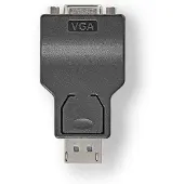Nedis Displayport-Adapter - DisplayPort Stecker - VGA Buchse - 1080p - Vernickelt - Gerade - Rund - ABS - ABS - Schwarz - Box