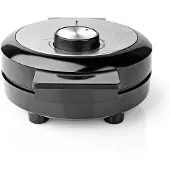 Nedis KAWP100BK, 1 Waffel(n), Kreis, Schwarz, Silber, 19 cm, Aluminium, Kunststoff, 1000 W