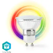 Nedis WIFILC10CRGU10, Intelligentes Leuchtmittel, WLAN, Chrom, LED, GU10, Warmweiß