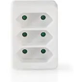 Nedis Stromverteiler - Typ F (CEE 7/7) - 250 V AC 50 Hz - Frankrech / Type C (CEE 7/16) - 250 V AC 50/60 Hz - 2.5 A - 1700 W - Weiss