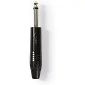 Nedis Audio-Anschluss - Gerade - Stecker - Vernickelt - Lot - Kabeleingangsdurchmesser: 6.0 mm - Aluminium - Schwarz - Plastikbeutel - 1 Stück