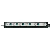 Brennenstuhl -Line Technik Steckdosenleiste 5-fach schwarz/lichtgrau 3m H05VV-F 3G1,5 einzeln schaltbar spezielle Steckdosenanordnung für Netzgeräte, 1951550600
