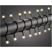 Konstsmide - LED Globelichterkette, runde Dioden, 160 warm weiße Dioden, 24V Außentrafo, schwarzes Kabel; 3695-107