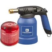 Kemper KE2019 Lötlampe Set – Ready-to-Use | Inkl. Piezo-Zündung & 190g Gaskartusche | Blau/Schwarz