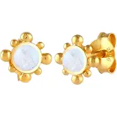 Elli Ohrringe Stecker Mondstein Edelstein Vintage 925 Silber Elli Gold