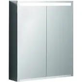 Geberit Option Spiegelschrank mit Beleuchtung und zwei Türen, 60x70x15cm, Korpus, Tür innen, Tür außen, verspiegelt, 1 Stk.