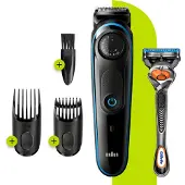 Braun BeardTrimmer 81705178, Waschbar, Akku, Schwarz, Blau