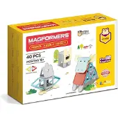 Clics Toys Magnetisches Bauspielzeug - Magformers Tiere, 40 Teile