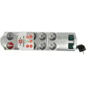 Brennenstuhl Primera-Line Steckdosenleiste 10-fach silber 2m H05VV-F 3G1,5 5-fach schaltbare Steckdosen, 1153390120