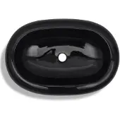 vidaXL Keramik Waschbecken schwarz oval
