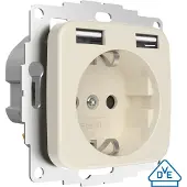 USB inCharge PRO SI mit 2 x /A, 2400 mA Cremeweiss, VDE, KEMA