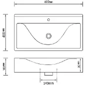 vidaXL Luxus-Waschbecken Keramik Rechteckig Schwarz mit Hahnloch 60x46 cm