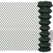 vidaXL Maschendrahtzaun Stahl 1,5x15 m Grün