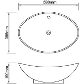 vidaXL Keramik Waschbecken Keramikspülen Überlauf Oval 59 x 38,5 cm