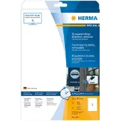 Herma Etiketten 4577, 210 x 297 mm, 20 Stück, auf DIN A4, wetterfest, selbstklebend, stark haftend, Polyesterfolie, mattweiß