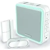 Honeywell - DC915SDEL- Funk-Gong mit Reichweitenverstärker, Türmelder und Klingeltaster – Weiß