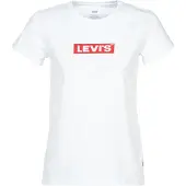 Levi's The Perfect Tee Box Tab White Graphic Größe: XXS | Hemden Outlet | Damen | Weiß