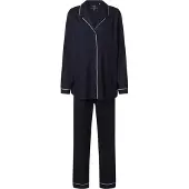 Calida Schlafanzug "Night Lovers" 2 tlg. Knopfleiste, Pure Cotton, Interlock-Qualität, Langarm