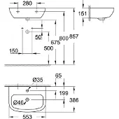 GROHE Bau Keramik Waschtisch 55 cm