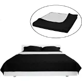 vidaXL Zweiseitige Tagesdecke Gesteppt Schwarz/Weiß 220x240 cm