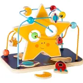 Howa Motorikspielzeug Motorikschleife mit Puzzle Holz „space fun" ab 1 Jahr | Gr.: onesize