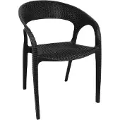Bolero Rattanstühle mit Armlehne aus PP-Rattan in schwarz 4 Stück