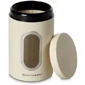 Echtwerk stilvolle Vorratsdosen Single-Creme, zur Aufbewahrung von Mehl/Zucker/Müsli/Tee, Metalldose mit Luftdichtem Deckel und großem Sichtfenster, Fassungsvermögen 1, 4L