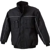 James & nicholson Unisex Workwear Jacke mit abnehmbaren Ärmeln Bundjacke JN810 black/black M