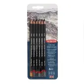Derwent Crayons - - Teintées Charbon - Set von 6 - Schwarz - Unisex
