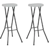 vidaXL Klappbare Barhocker 2 Stk. HDPE und Stahl Weiß