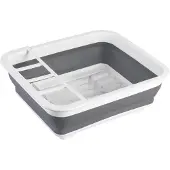 Wenko Geschirrabtropfer, grau/weiß, Für Tassen, Teller, Gläser und Besteck, 1 Stück, Maße: 36,5 x 13 x 31 cm