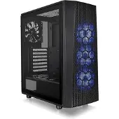 Thermaltake Versa J24 TG RGB, Midi Tower, PC, Schwarz, ATX, micro ATX, Mini-ITX, SPCC, Taschenlüfter