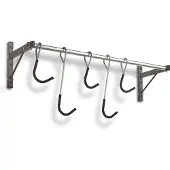 Mottez Fahrradhalterung, Wandhalter für 5 Fahrräder, 150 kg Belastung - silberfarben