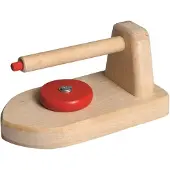 Egmont toys Spielzeugbügeleisen aus rotem Holz für Kinder, ideal für Rollenspiele, 13 x 7 x 9 cm