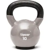 Tiguar Vinyl Kettlebell – kraftvoll, farbcodiert & bodenschonend, Gewicht:10 Kg