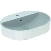 Geberit Aufsatzwaschtisch VariForm w K-T., 60x45cm, m HLB, m ÜL, ellipt.