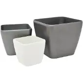 Europalms Dekotopf LUNA-33, eckig, silber