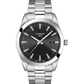 Tissot Gentleman Herrenuhr silber schwarz T127.410.11.051.00
